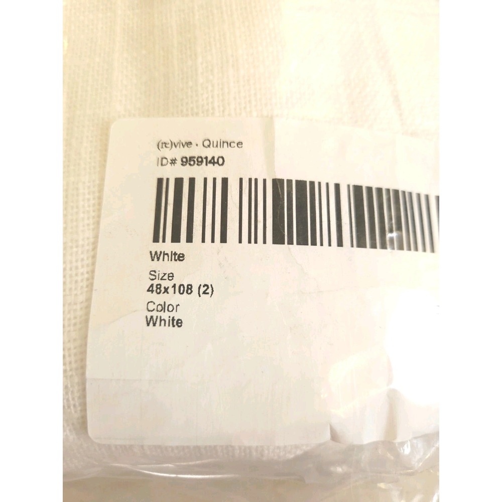 Quince 100% Cotton Sheer Curtains Set of 2 48" X 108" White NEW! Open Box $109 - Picture 4 of 8